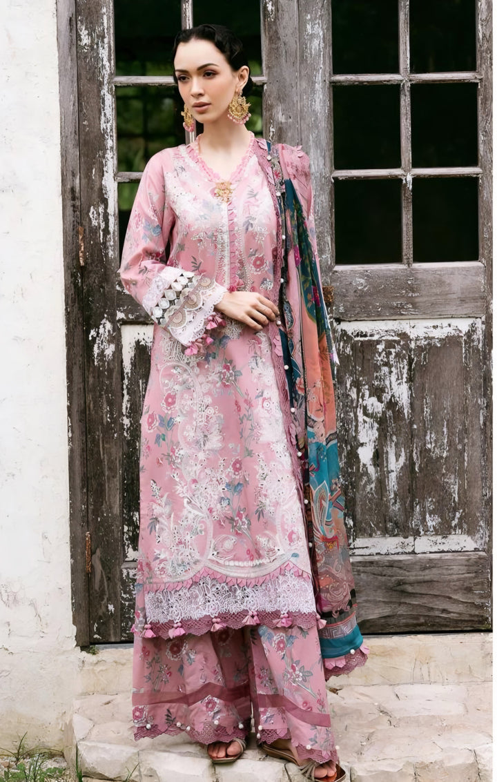 Blush Pink Floral Embroidered 3-Piece Suit – Luxe Lawn Collection