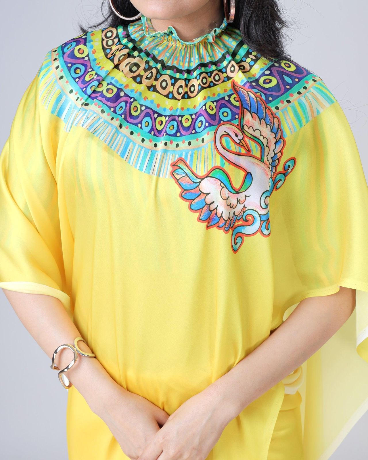 ✨Peacock Aura Freehand Saree ✨