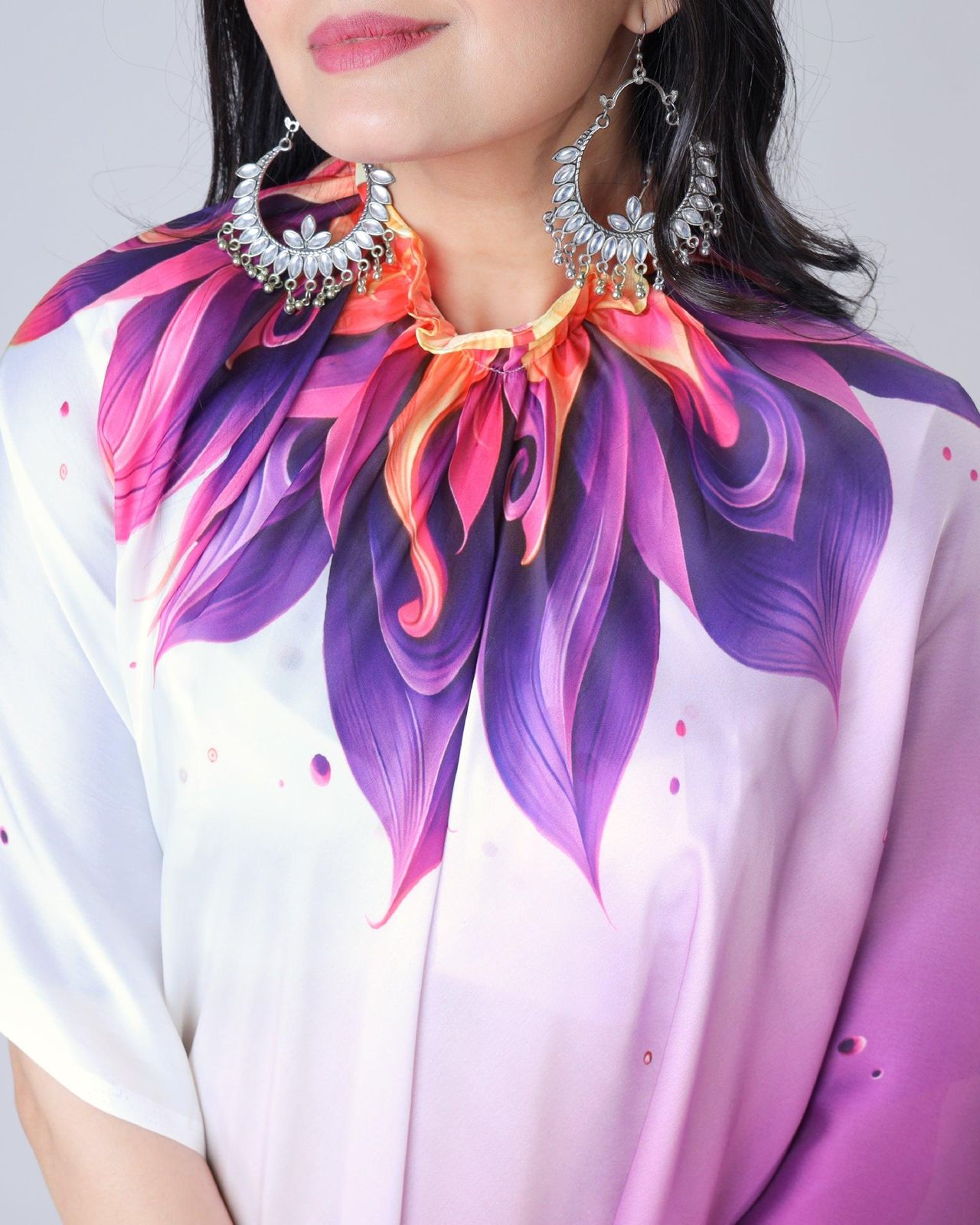 ✨Peacock Aura Freehand Saree ✨