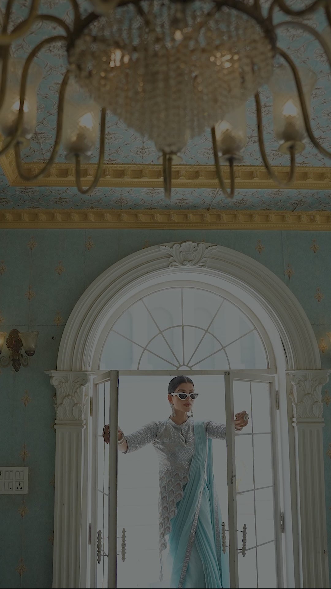 "Blush Royale Mirror Work Saree"